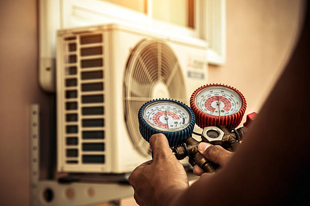 Professional Hvac Installation technician working in Guasti, CA